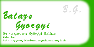 balazs gyorgyi business card