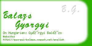 balazs gyorgyi business card